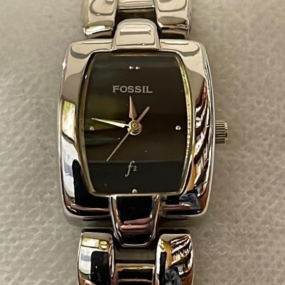 Fossil F2 ES-8823 Stainless Steel Black Dial Ladies Quartz Watch - EUC - Picture 2 of 10